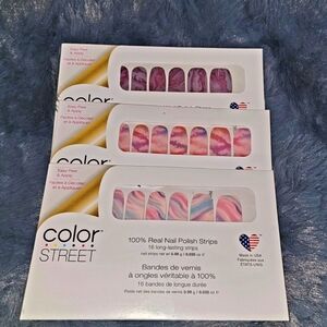 3 Brand New Color Street Nail Polish Strips